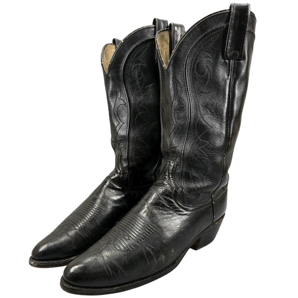 Dan Post Black Leather Western Cowboy Boots 16791 Men's Sz 9.5D